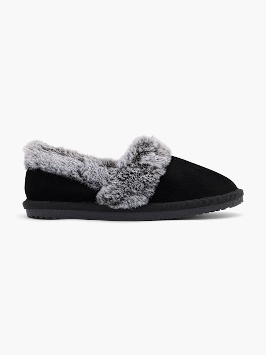 pluszowe kapcie hush puppies w kolorze czarnym rico