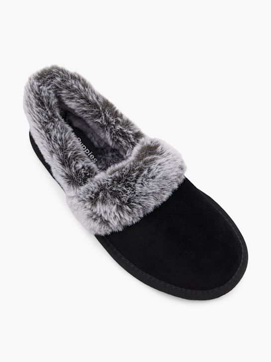 pluszowe kapcie hush puppies w kolorze czarnym rico
