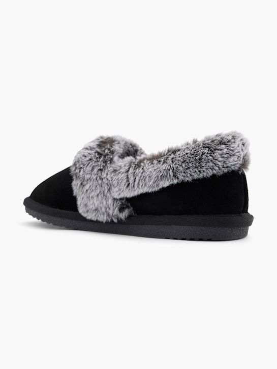 pluszowe kapcie hush puppies w kolorze czarnym rico