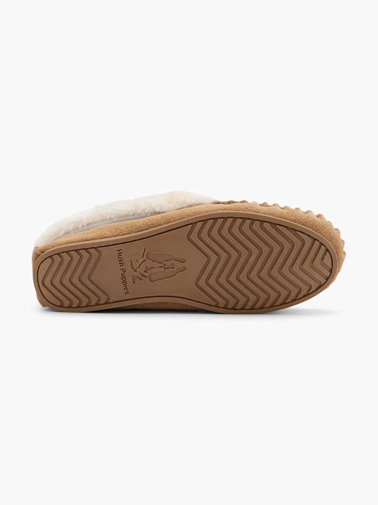 pluszowe kapcie hush puppies beżowy rico