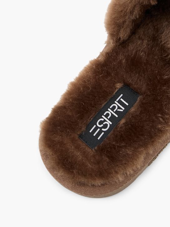 pluszowe kapcie esprit kolor brązowy rico