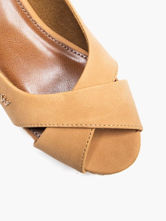 brązowe sandały na obcasie wrangler rico