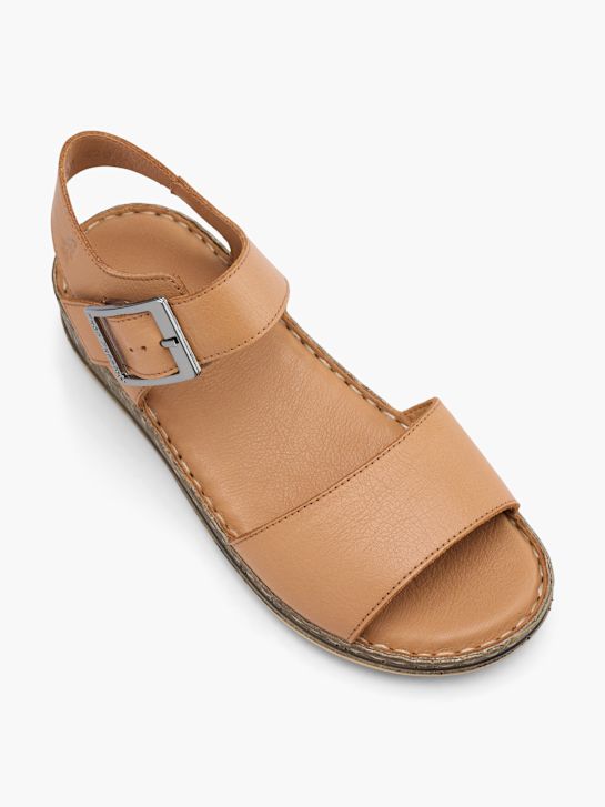sandały na obcasie hush puppies brązowy rico