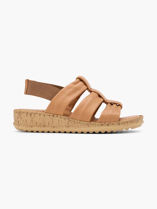 sandały hush puppies na obcasie beżowy rico