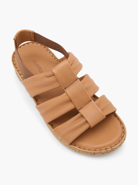 sandały hush puppies na obcasie beżowy rico