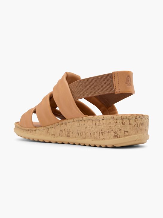 sandały hush puppies na obcasie beżowy rico