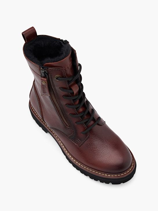 buty sznurowane do ławki bordowy rico