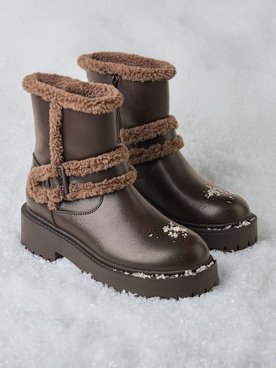 zimowe buty dla wybiegu brązowy rico